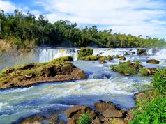 Nap! A large waterfall over a body of water