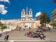 Traveling in Rome: Maps and Tips for Drivers and Pedestrians A group of people walking in front of a building